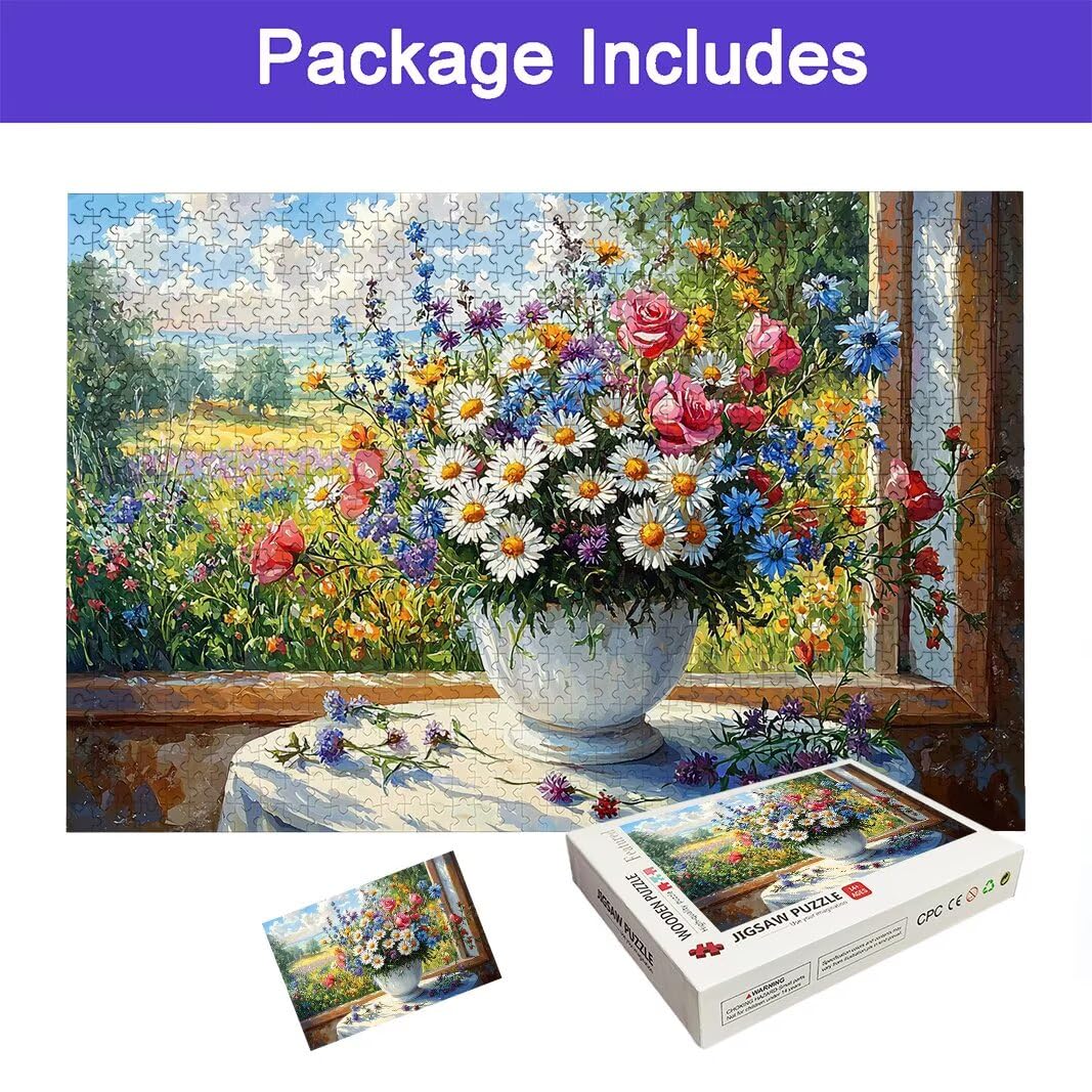 Puzzle 5000 Pezzi Arte per Adulti e Ragazzi, Puzzle Farm in Legno per Adulti, Puzzles 5000 Pezzi Fiori Impegnativo per Tutta la Famiglia, Puzzles con Scatola per Decorazioni Casa, Regalo Donna, -7417