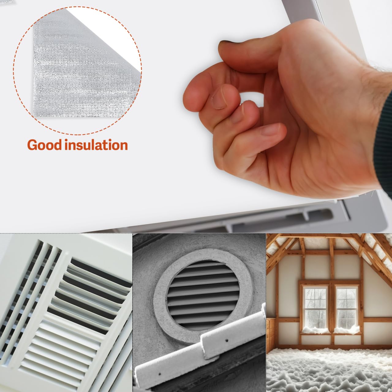 DOITOOL Cubierta de ventilación de casa para ventilador del hogar, cubierta de sellado de ventilador de techo, cubierta de ventilación de aire, cubierta de obturador de aislamiento de techo, cubierta