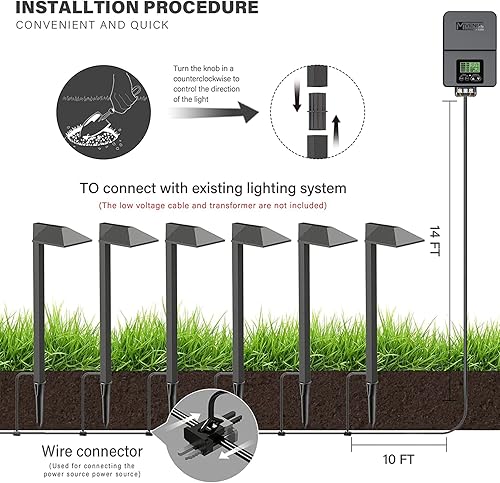 Miniatura 8 de Luz LED de 3 W, luz de jardín de 200 lúmenes, 6 unidades y luces LED de camino de 0.6 W, 8 unidades de 12 V CACC de bajo voltaje, carcasa de
