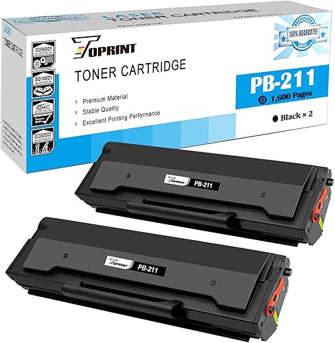 TOPRINT PB211 PB-211 PB 211 PB-211EV PB211EV PB 211EV Cartuchos de tóner compatibles 1600 páginas 2 negros para P2500W P2502W M6500NW M6550NW