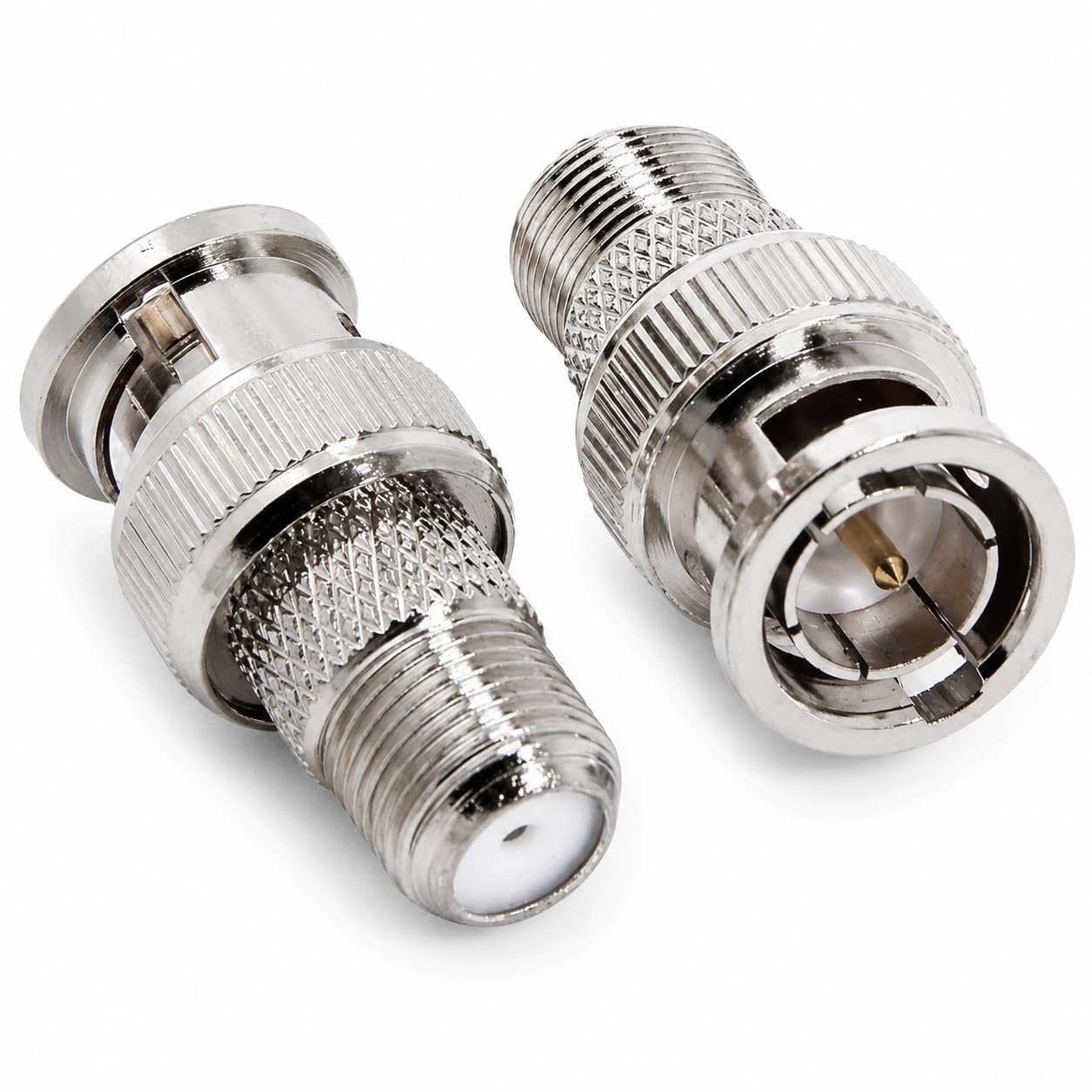 Connettore adattatore da F a BNC, adattatore coassiale da BNC maschio a F femmina, 75 Ohm confezione da 2