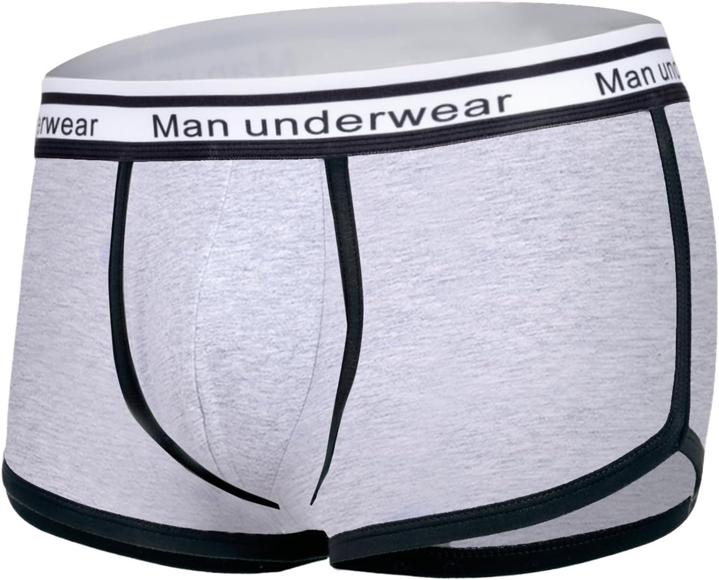 Mens Boxer Briefs Contrast Piping Pouch Trunks Underwear