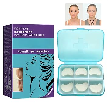 Invisible Ear Correction Patches, Silicone Ear Tape for Prominent Ears, Waterproof Ear Contour Support Stickers for Adults, Painless Ear Aesthetic Corrector, 6pcs