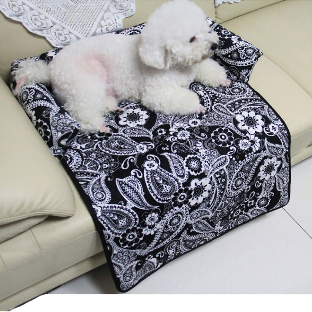 SUNLIGHTAM 5-Sizes Pet Cat Dog Cushion Couch Mat Pad Cozy (Black, M-33.5"x23.6"x3.9")