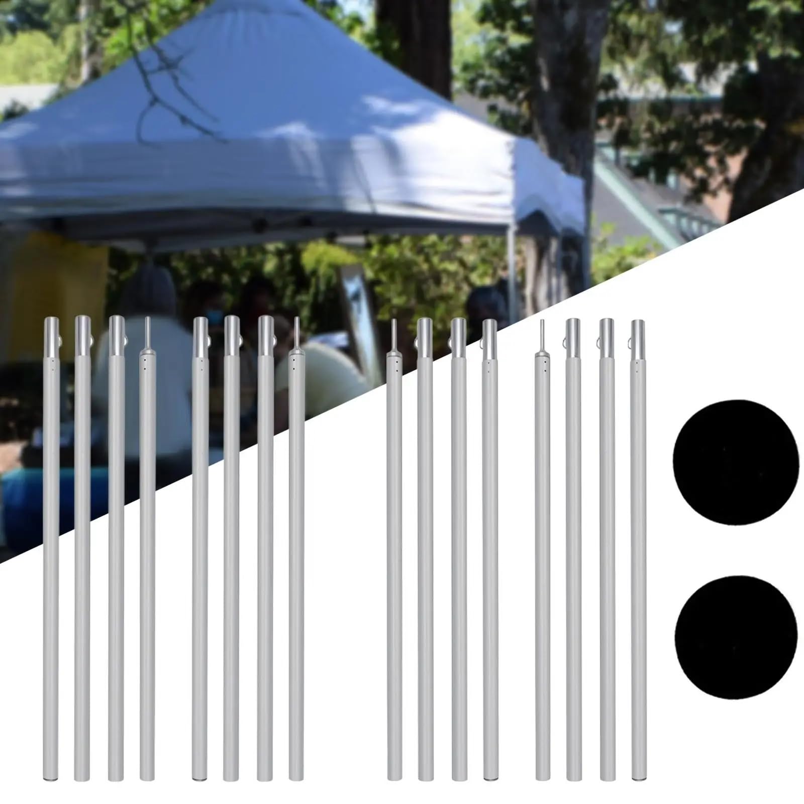 Leichte Zeltstangen Aluminium-Planenstangen for Camping-Rucksackunterstände