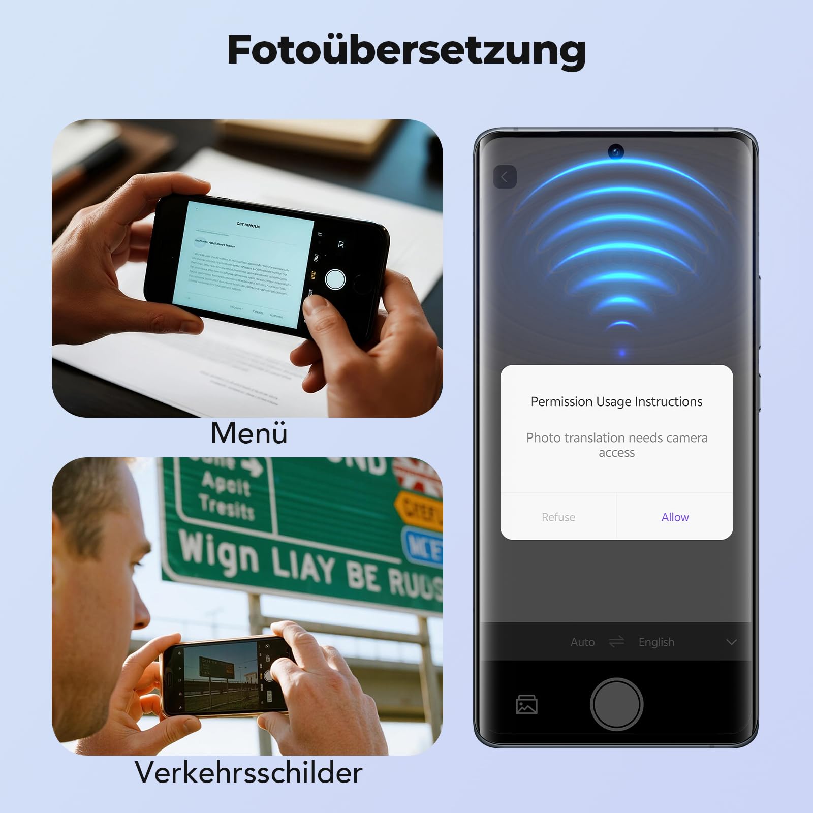 BEARTAIN 3-in-1 Übersetzungskopfhörer mit Echtzeitübersetzung, 150 Sprachen, Touchscreen, 60H Akku für iOS Android Reisen Geschäft