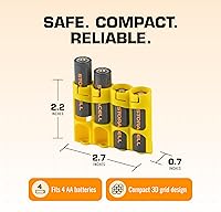 Vista 7 de Soporte para 12 baterías Storacell, AA Powerpax, color amarillo.