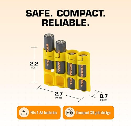 Miniatura 7 de Soporte para 12 baterías Storacell, AA Powerpax, color amarillo.