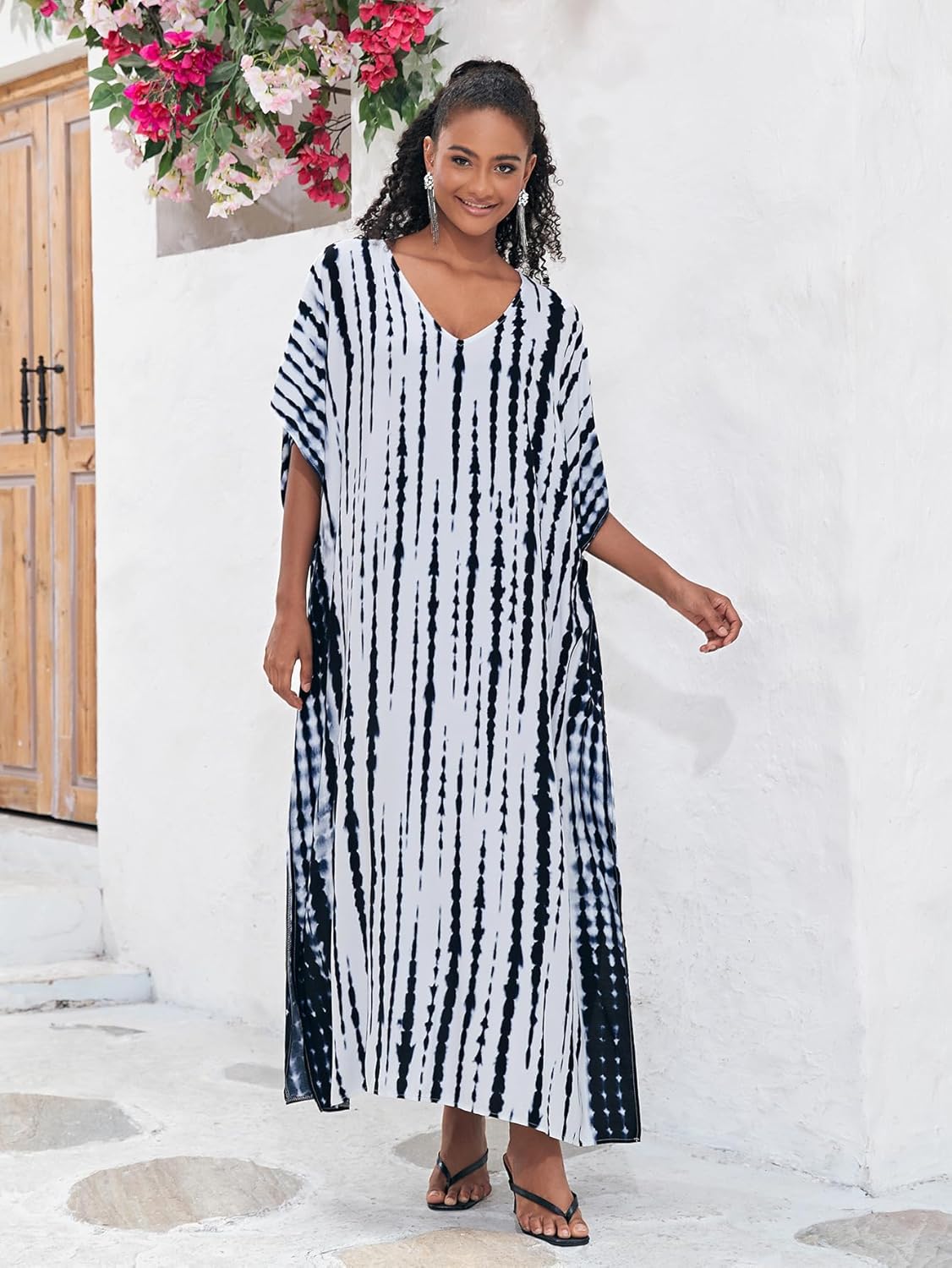 Kaftan for Women Plus Size Bathing Suit Cover up Batwing Dress Loose fit Moroccan Caftan mumu Dresses for Women - Image 2