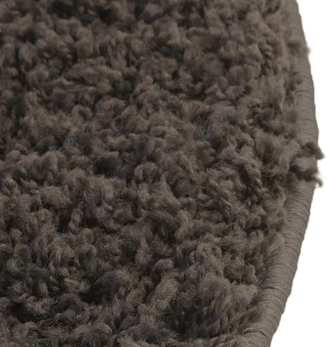 Miniatura 4 de Rugs.com - Alfombra de la colección Über Cozy Solid Shag, alfombra redonda de pelo largo gris grafito de 12 pies perfecta para cocinas y salas de