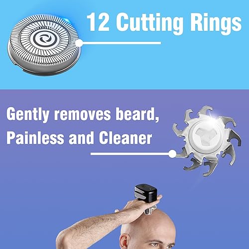 Miniatura 6 de Paquete de 12 cuchillas de repuesto para afeitadora compatibles con Skull Shaver para cabezas de afeitadora Pitbull Gold PROPitbull Platinum Pro