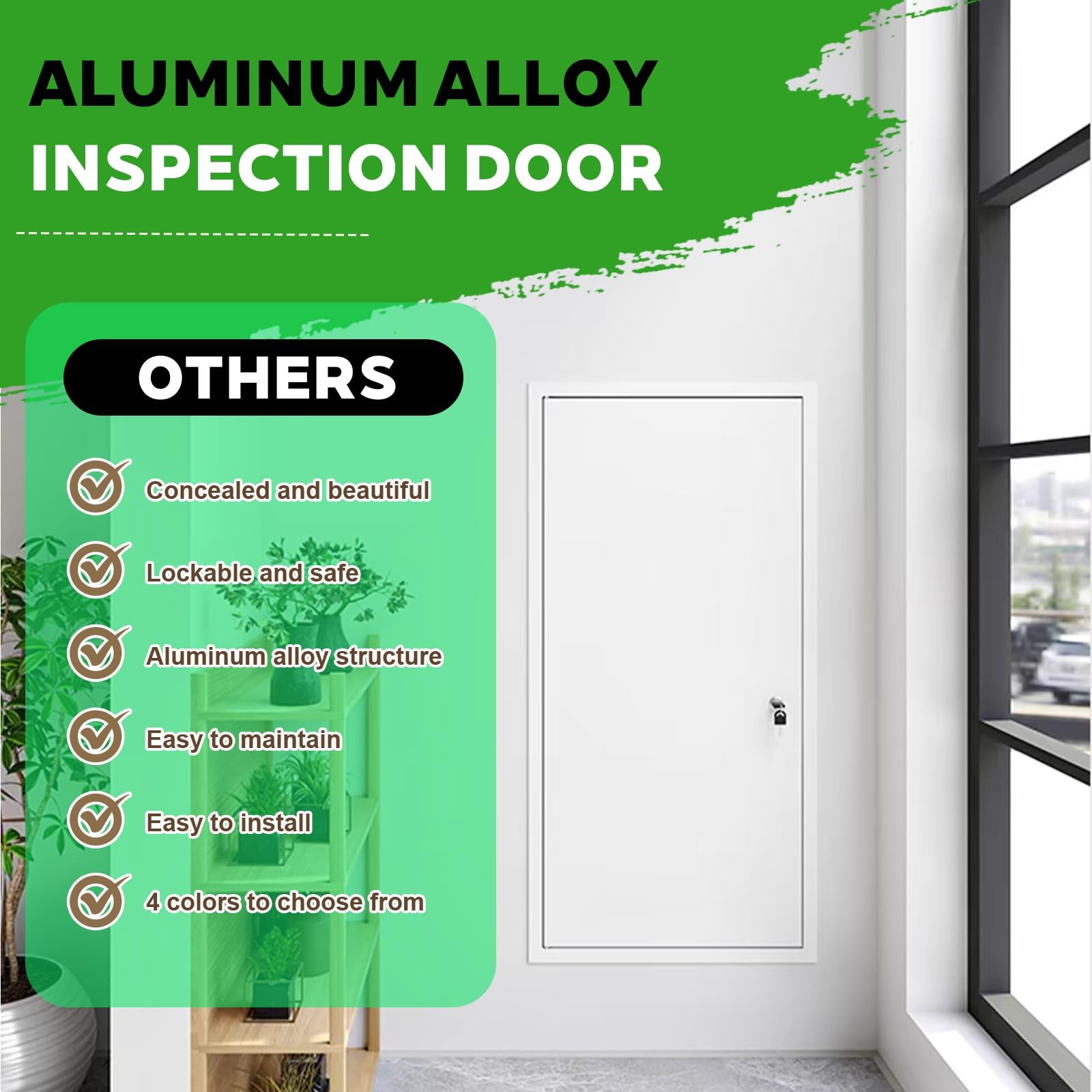 Panel De Acceso De Aluminio,Puerta De Revisión con Cerradura Y Llave,Trampilla para Fontanería/eléctrico En Pared/Techo,para Servicio De Plomería Empotrada