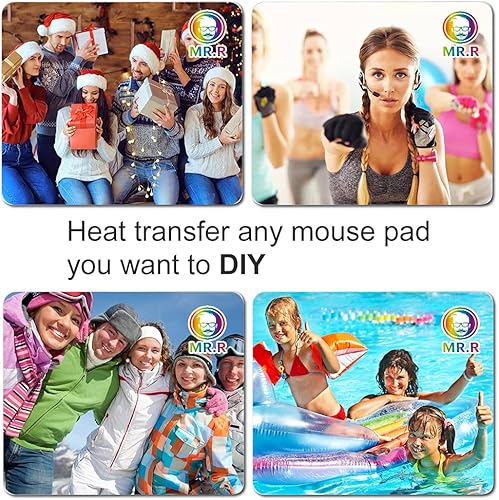 Miniatura 6 de MR.R Sublimación en blanco 9.4 x 7.8 x 0.12 pulgadas, alfombrilla de mouse cuadrada blanca de 0.118 in de grosor para impresión de transferencia de