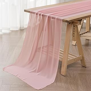6Pack 9ft Chiffon Table Runner 14x108 Inch Sheer Romantic Table Runner f...
