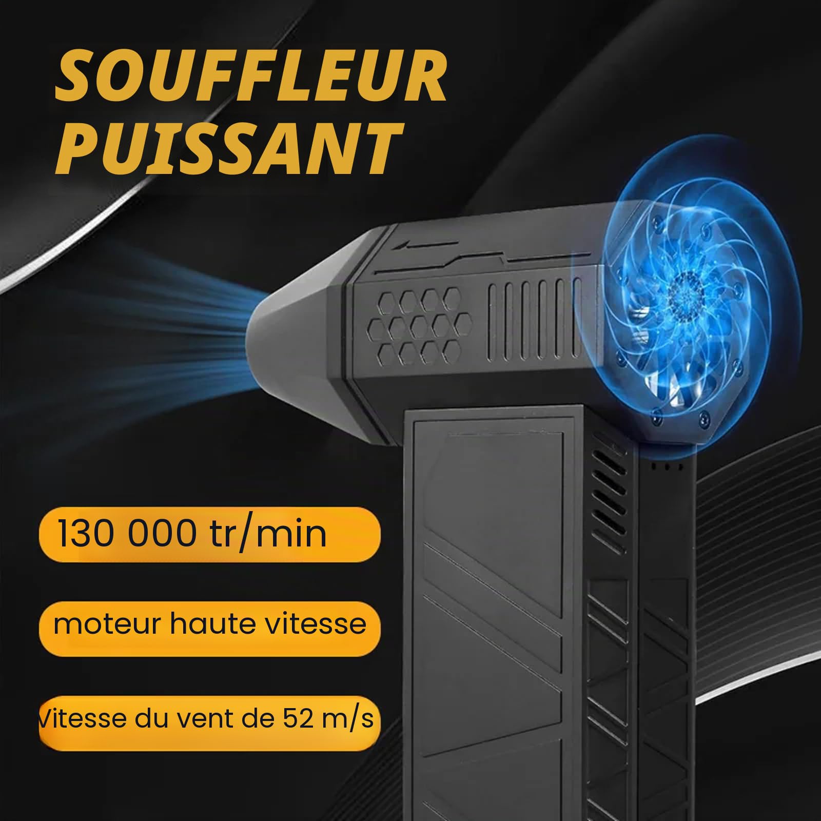 Ac-27 Air Duster 2025 New Air Duster Ac-27 Dépoussiéreur électrique, 3 vitesses, 150 000 tr/min, pulvérisateur à air comprimé, rechargeable, pour clavier, voiture, maison (noir)