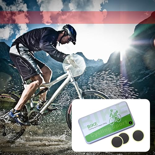Miniatura 6 de EDIONS Bike Inner Tube Patch Kits, Bicycle Tire Repair Kit with Glueless Self-Adhesive Patches, Vulcanizing Patches, Metal Rasp, Portable Storage