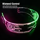 STEHEALTH LED Light Up Glasses with 7 Flashing Colors & 2 Modes, USB Rechargeable Futuristic Rave Sunglasses, Glow Visor Goggles for Cosplay Halloween Bar Club DJ Party gallery image