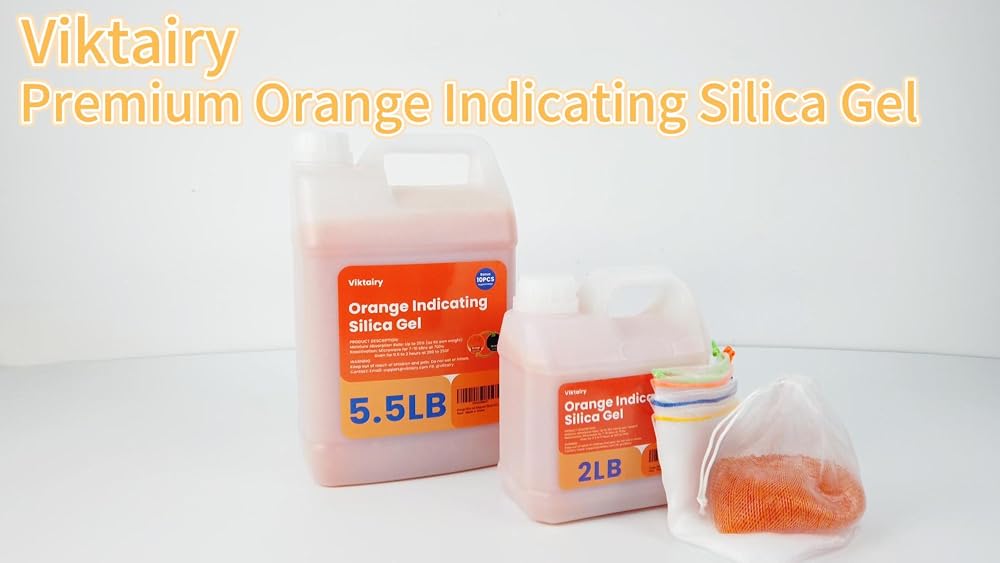 1kg 오렌지 실리카 젤 건조제 비즈, 재사용 가능 및 색상 표시 — 사진 7