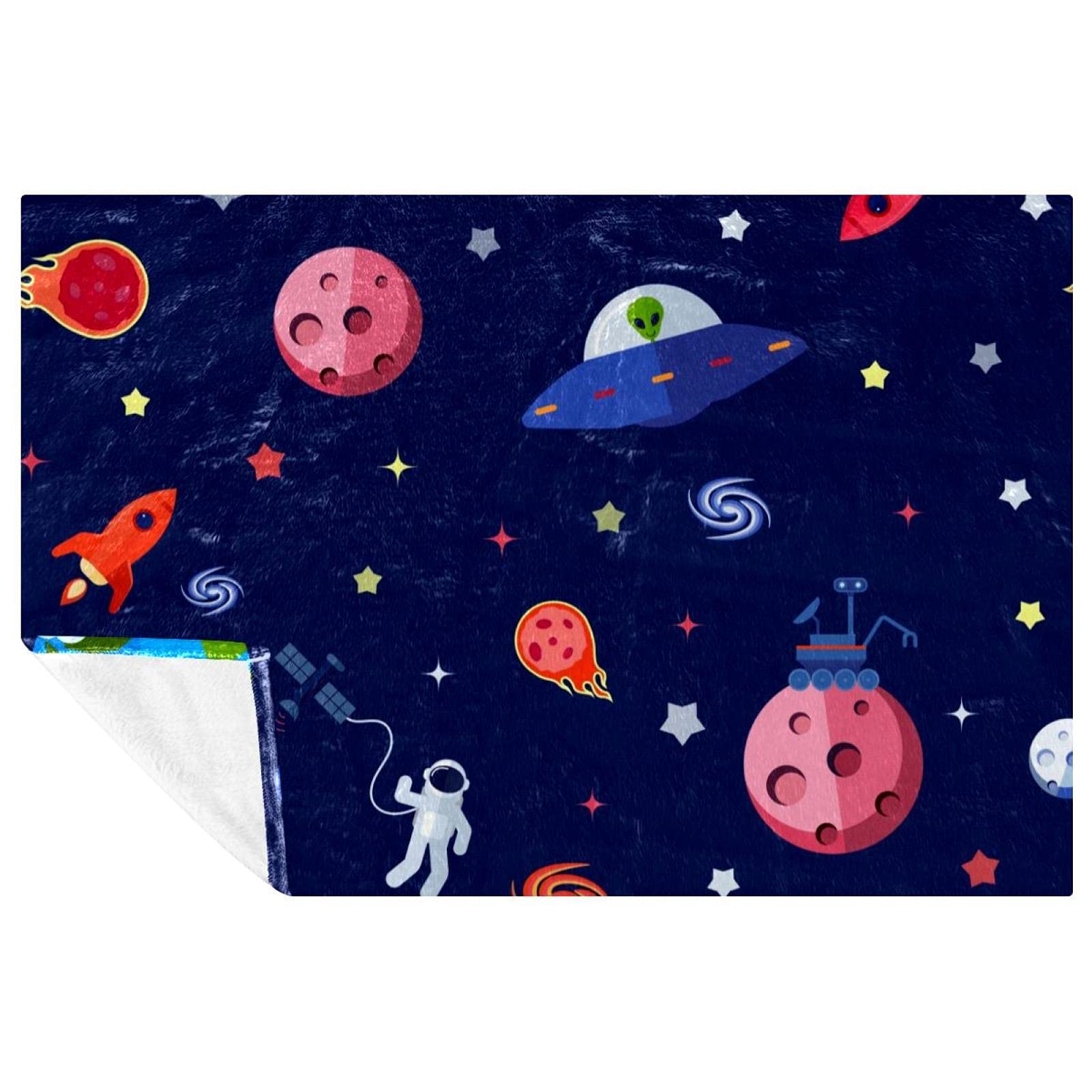 Couverture douce astronaute 150x100 cm : le cadeau idéal pour décorer une chambre d'enfant