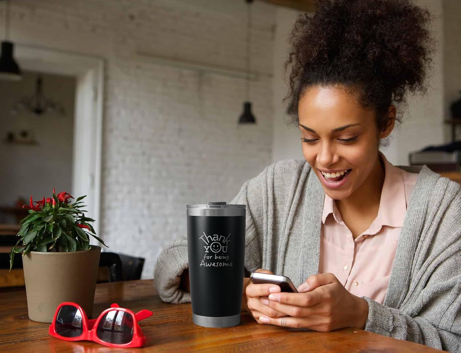 DLOCCOLD Thank You for Being Awesome Tumbler - Valentine's Day Gift, Appreciation for Employees, Coworkers, Teachers, Friends - Administrative Day Gift - White - Image 3