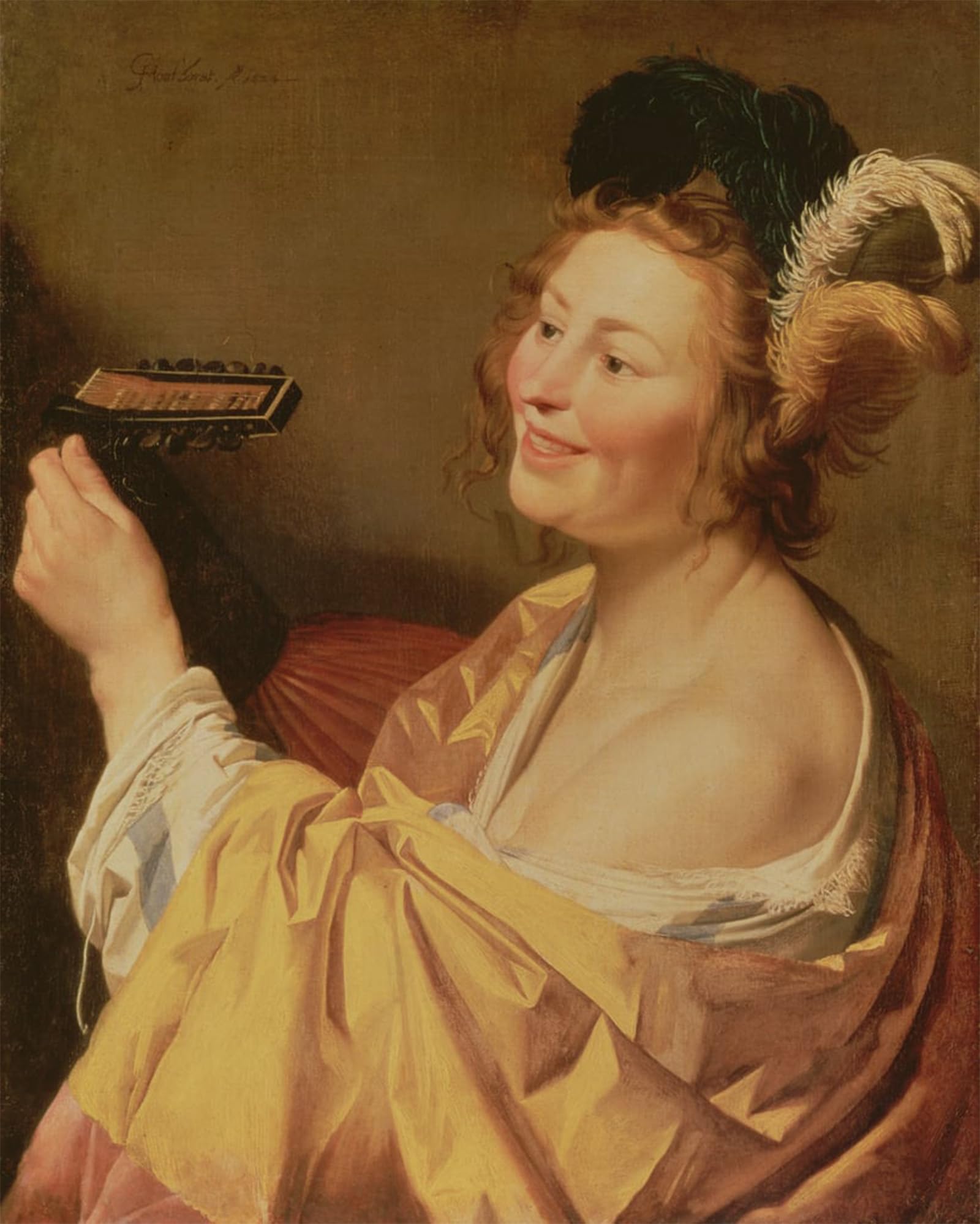 SERENDIPITP Aesthetic Poster Photo Wall Print Retro Picture a Musician by Gerrit Van Honthorst Modern Wall Artwork for Home Decor 60x90cm