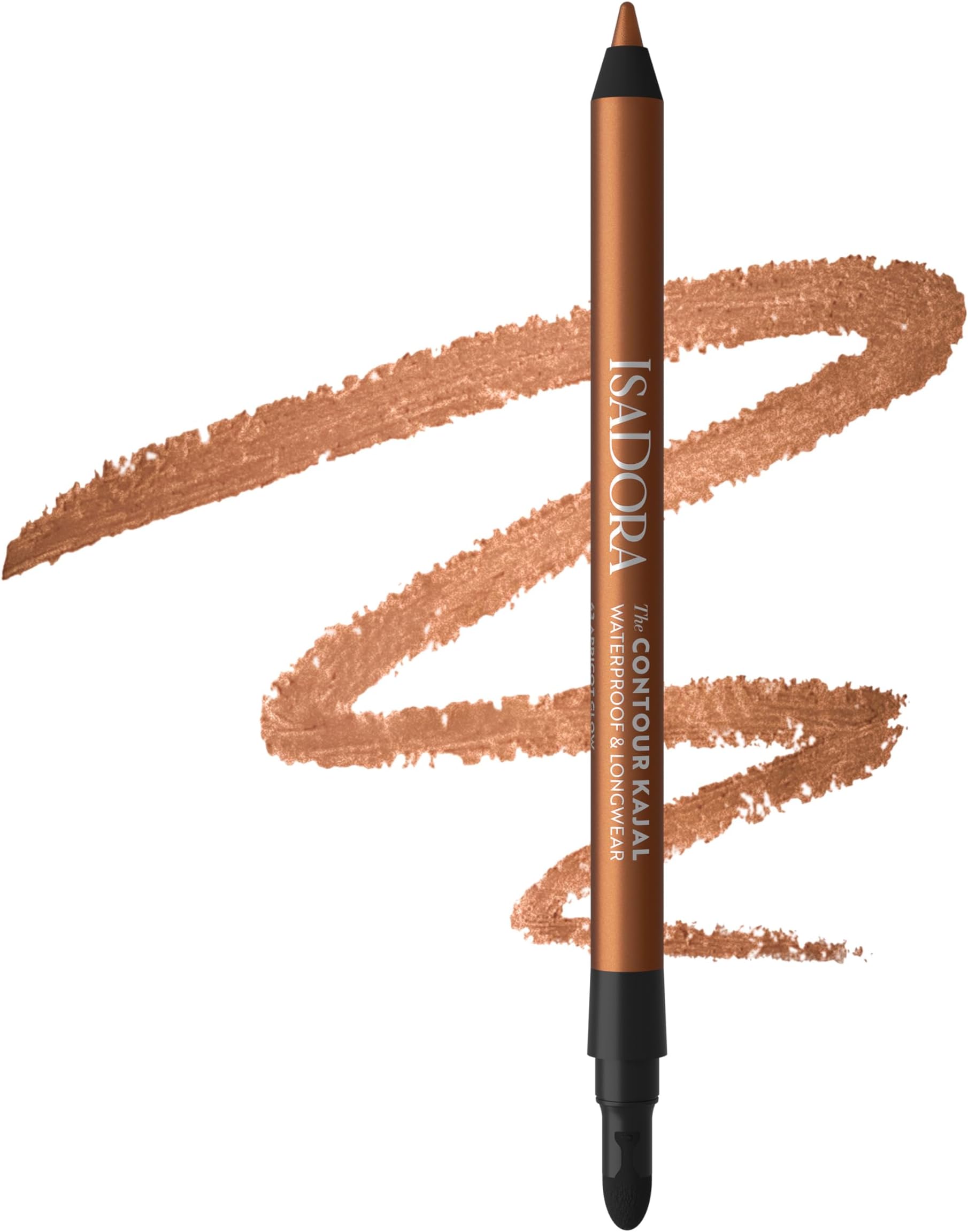 Perfect Contour Kajal - Strong Hold without Smudging - Black Eyeliner Pen Ideal for Smokey Eyes - Highly Pigmented and Hypoallergenic - Easy to Apply - Eyeliner Pen, Apricot Glow