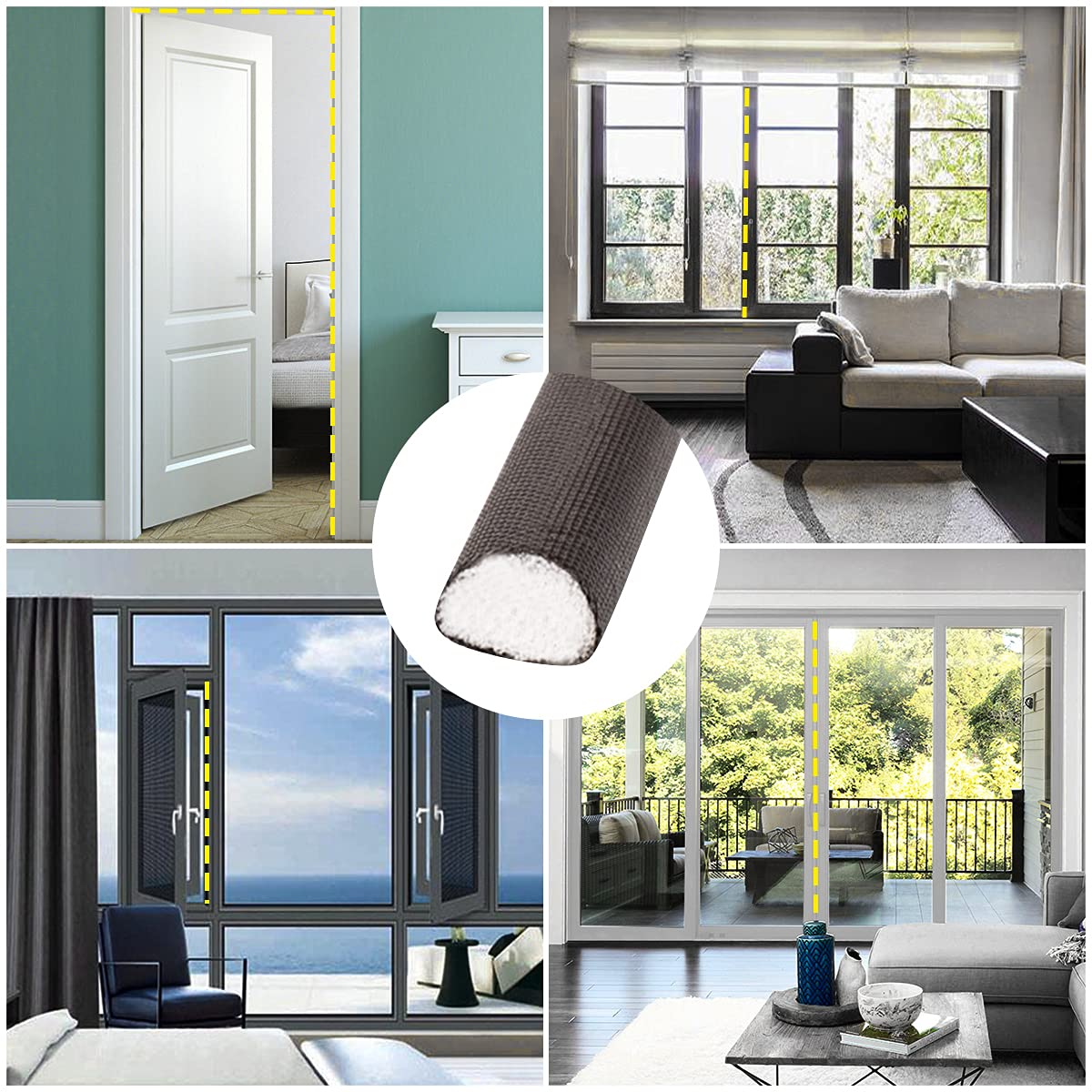 D Shape Weather Stripping for Small Gaps, 5/16'' W X 1/4'' T SelfAdhesive Foam Seal Strip for