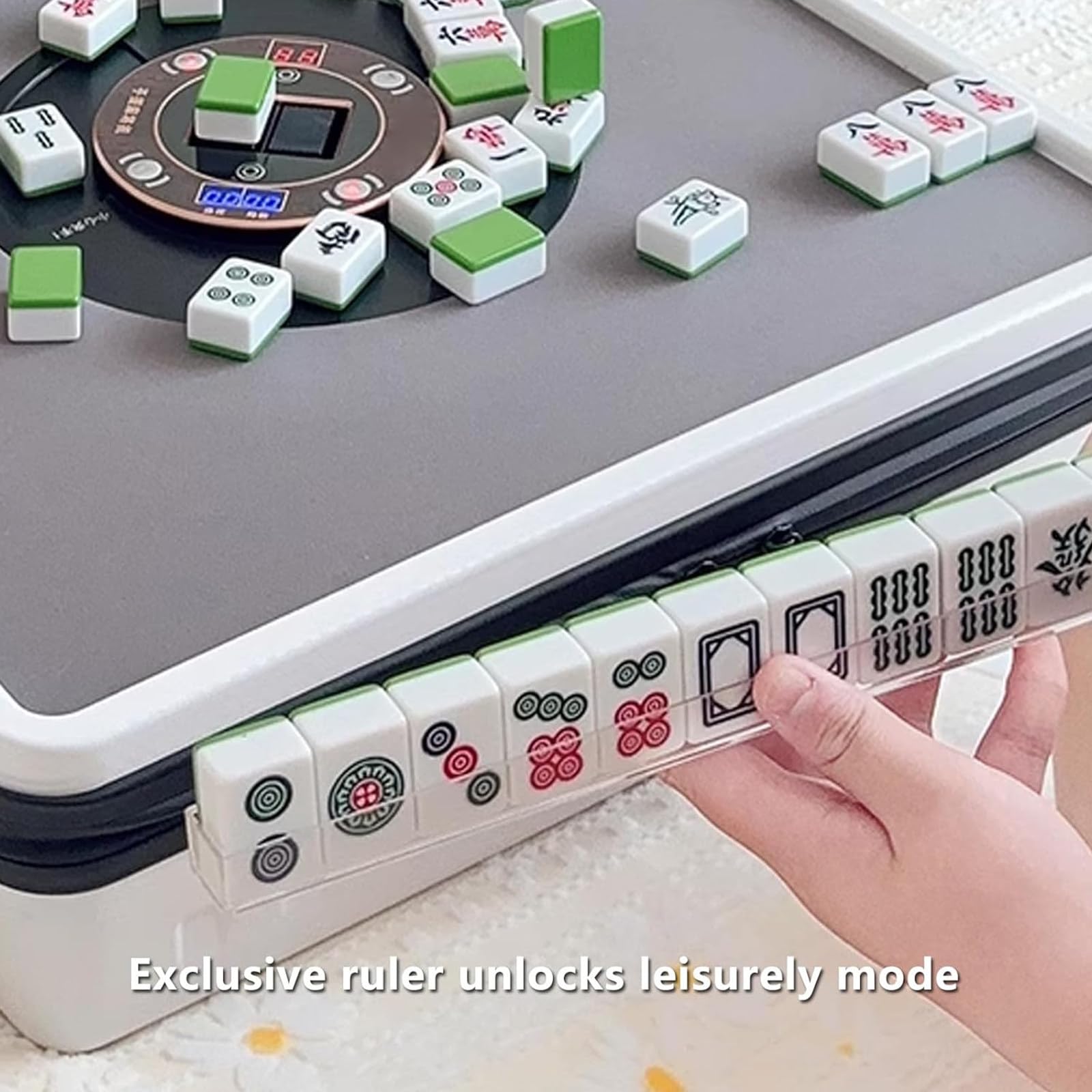 Tavolo Mahjong portatile con Shuffler automatico, set Mahjong elettrico automatico per casa e tempo libero all'aperto