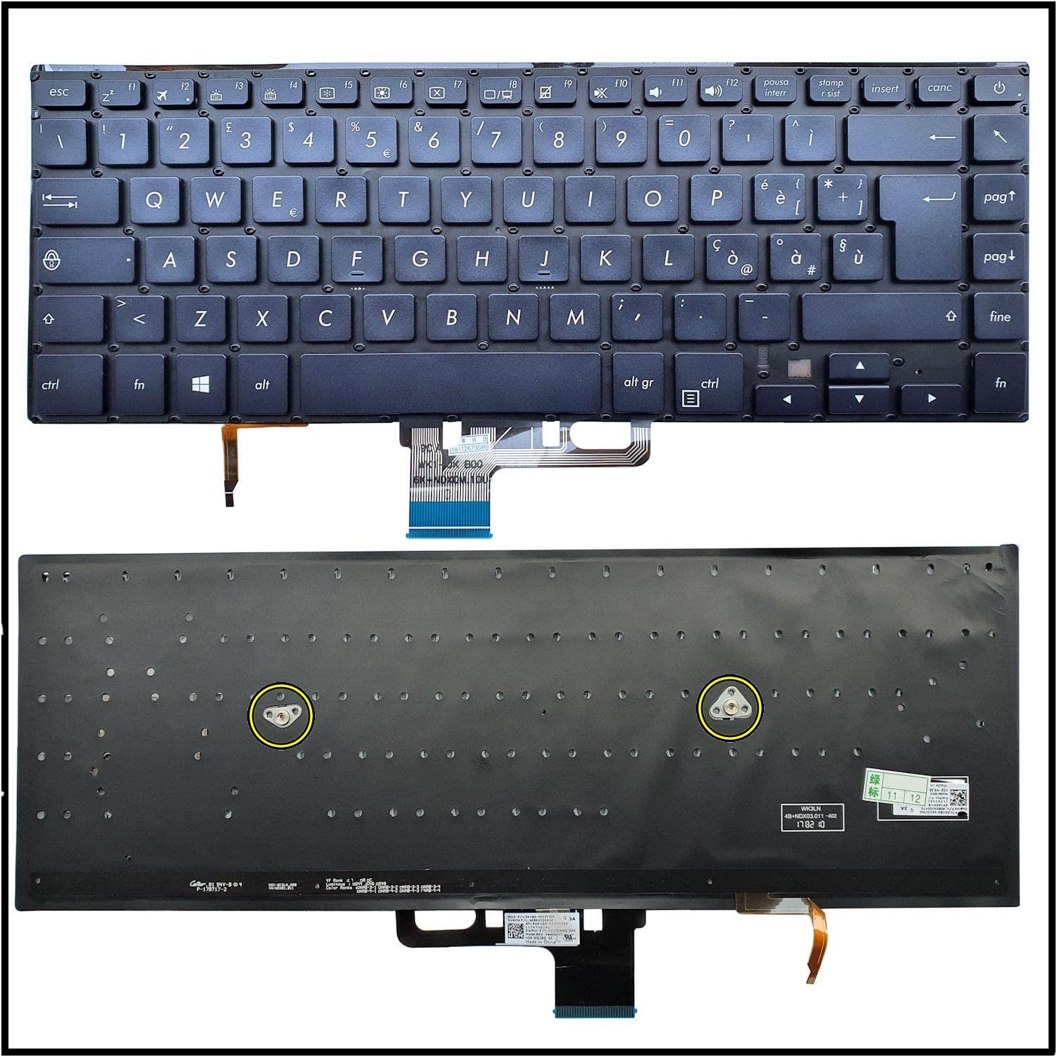 Generico Tastiera Italiana per ASUS ZENBOOK PRO 15 UX580 UX580GE Blu RETROILLUMINATA - 59,90