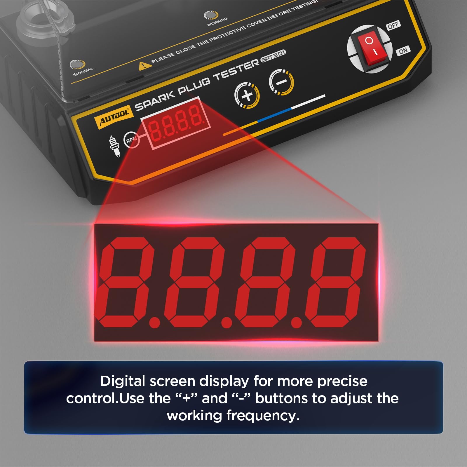 Tester per candele a doppio foro, tester per bobine di accensione del motore automobilistico con frequenza di lavoro di 0-6000 giri/min, strumento per testare le scintille dell'auto con copertura prot