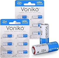Vista 7 de Voniko Batería alcalina de 23 A – Baterías Ultra 23A (paquete de 6) – Batería A23 de 12 voltios de larga duración para timbres y control remoto