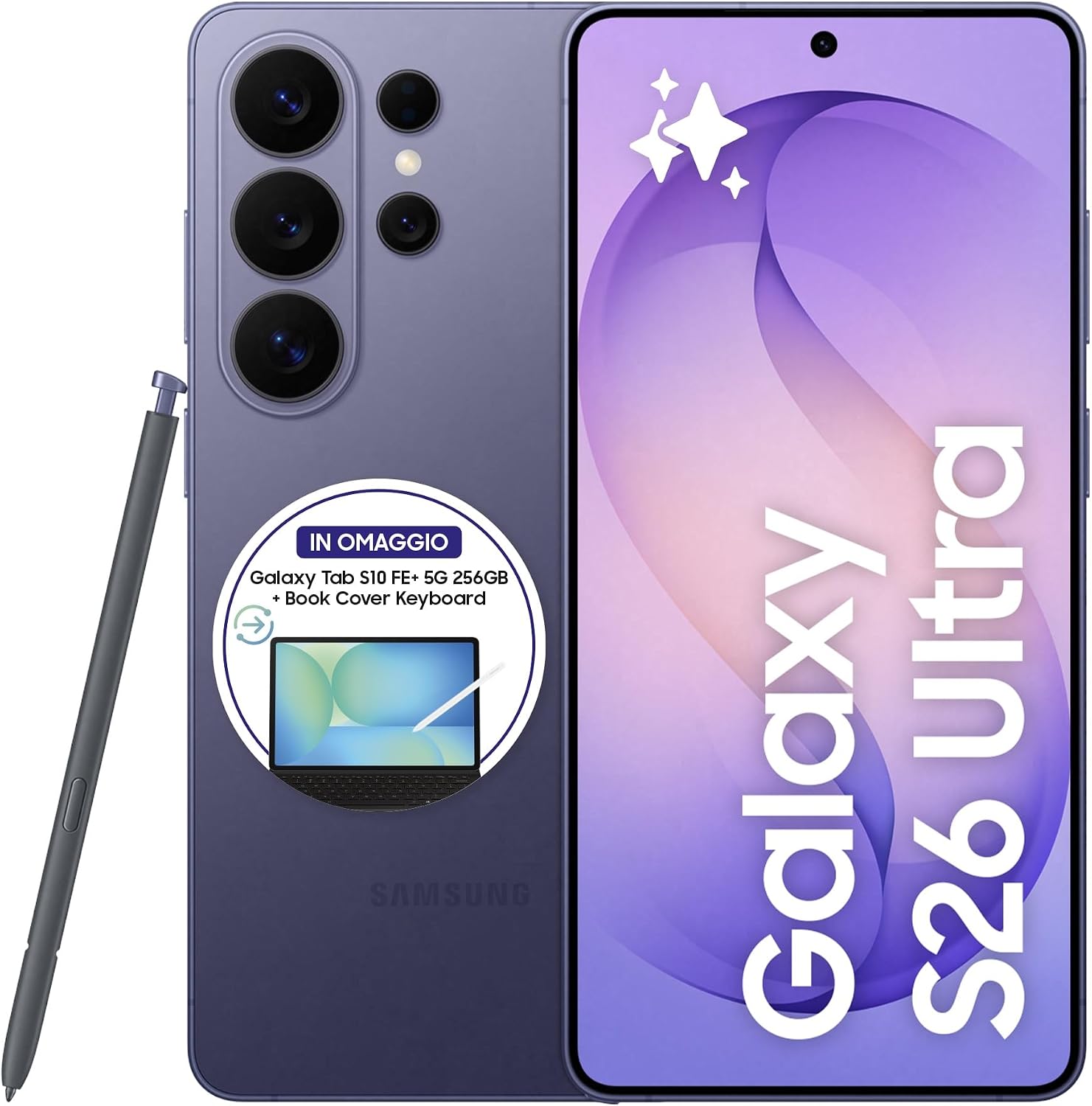 Samsung Galaxy S26 Ultra AI Smartphone, 256GB, 3 years Warranty, Integrated Privacy Display, Powerful Processor, Photo Assistant, 200 MP Camera, 5000 mAh, Cobalt Violet