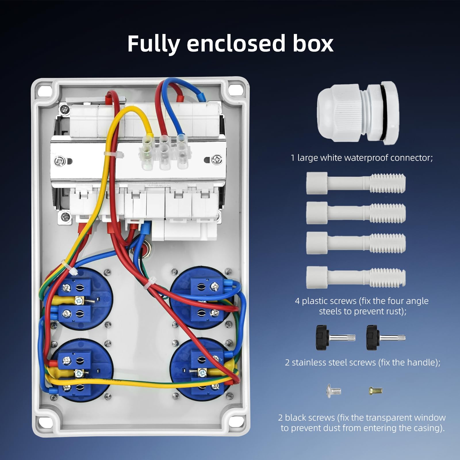Coffret Électrique de Chantier 230 V Tableau Electrique Mural avec Disjoncteur répartiteur de courant 16 A IP67 Distributeur de Courant Électrique avec Disjoncteur coffret chantier