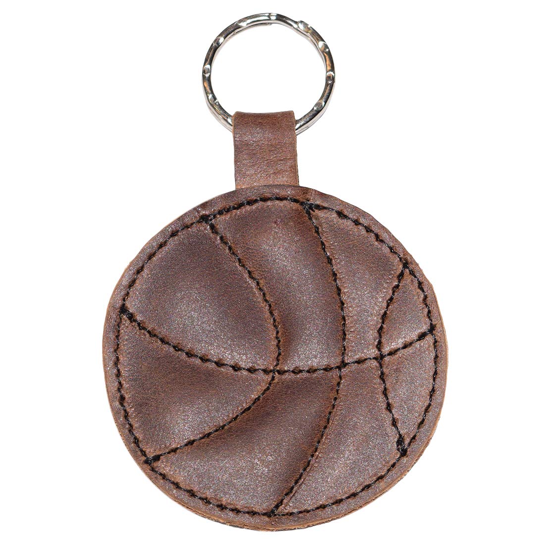 Hide & Drink, Leather Basketball Keychain/Key Ring/Sports Fan/Ball/Gift For Players, Handmade :: Bourbon Brown