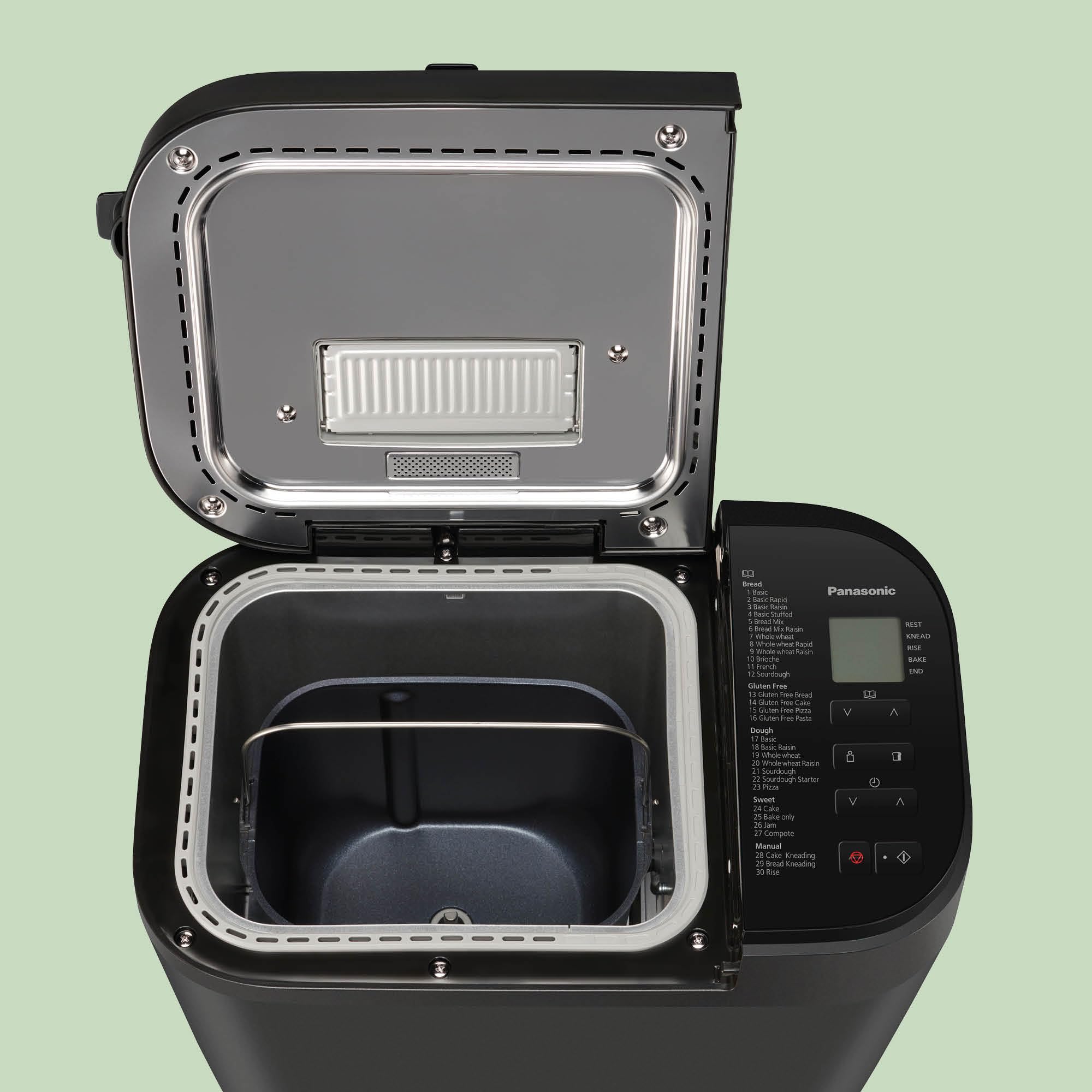 Panasonic SD-R2530 Panificadora Automática con Dispensador, 850 W, Sensor de Temperatura, Temporizador Digital 13H, 30 Programas, Negro