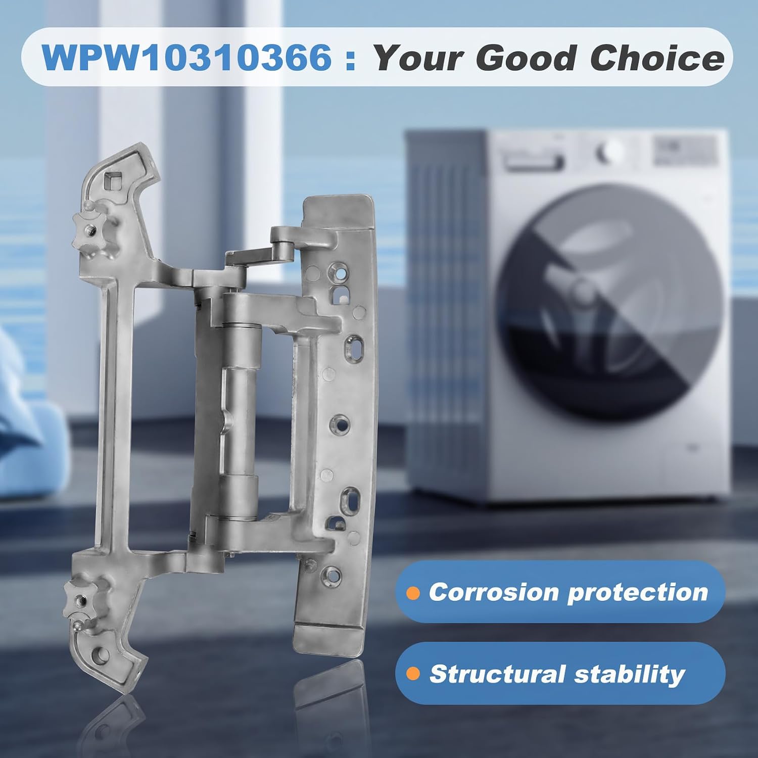 Upgrade WPW10310366 W10139920 AP6019236 PS11752542 1876203 8577250 Dryer Door Hinge, Compatible with Whirlpool Kenmore Dryer，3 Year Warranty
