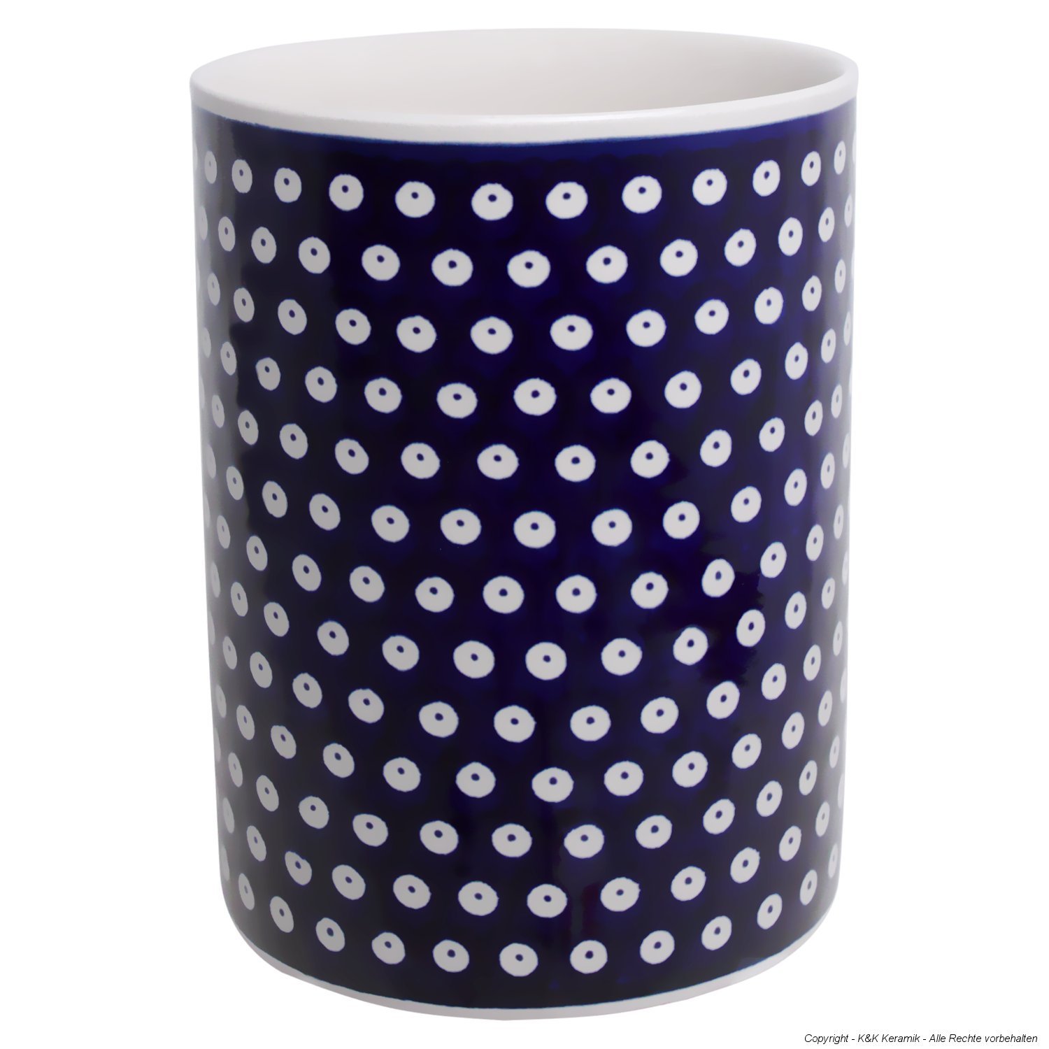 Polish Pottery Boleslawiec Utensil Pot, Storage, in TADPOLE pattern