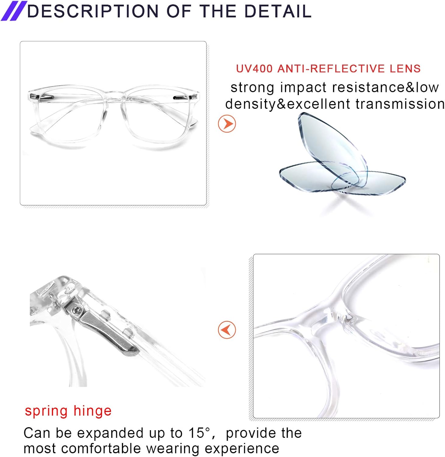 SIGVAN Progressive Multifocal Computer Glasses Women Men Blue Light Blocking Reading Glasses Spring Hinge Readers - Image 2
