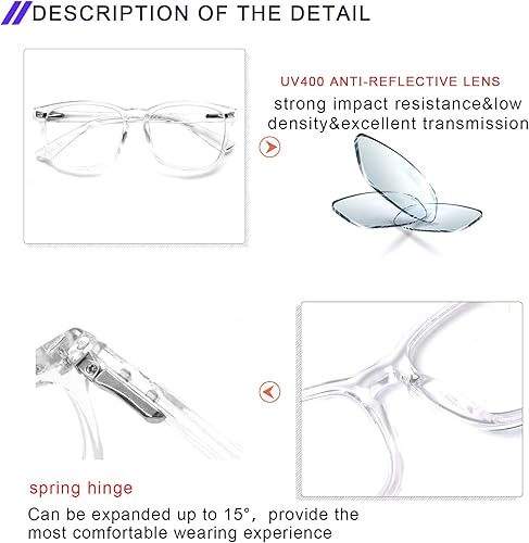 Miniatura 2 de SIGVAN Anteojos progresivos multifocales para computadora para mujeres y hombres, con bloqueo de luz azul, lentes de lectura con bisagra de resorte