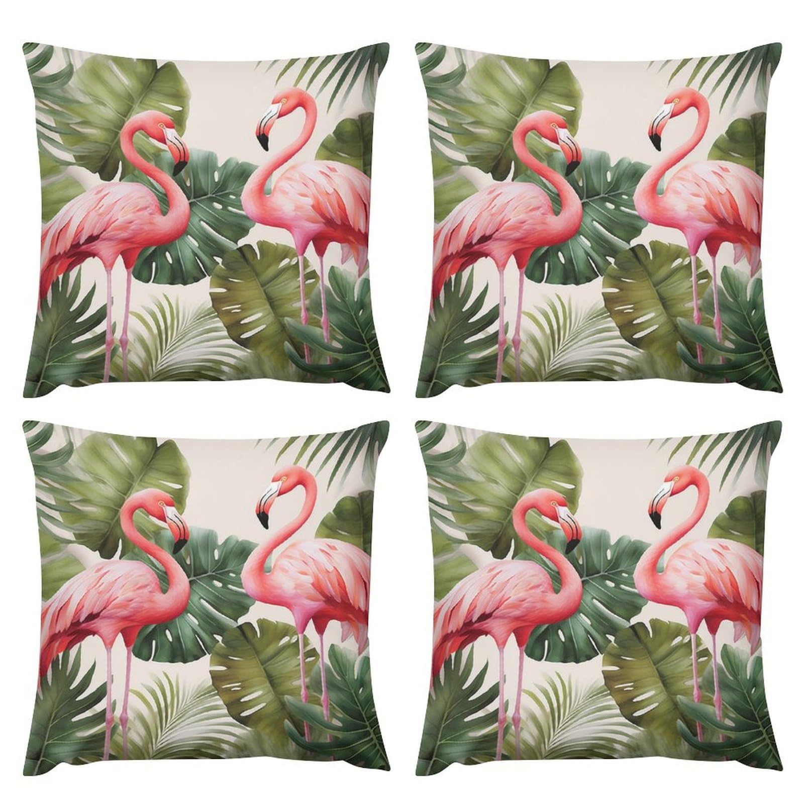 Housses de coussin flamants roses et palmiers pour illuminer le canapé du salon