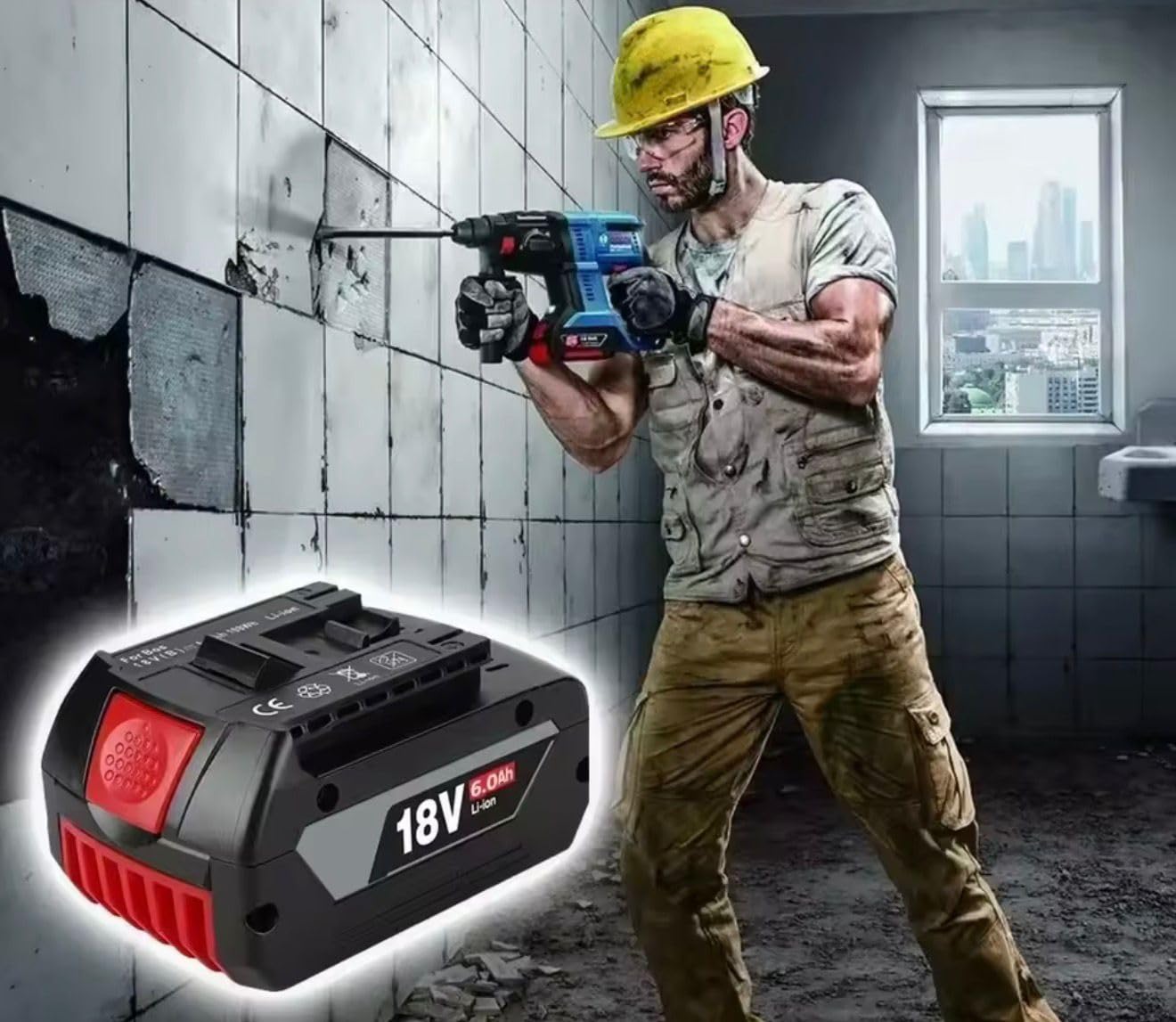 ProCore 18 V Batteria - 6,0 Ah - Batteria di ricambio ad alte prestazioni compatibile con Bosch Professional