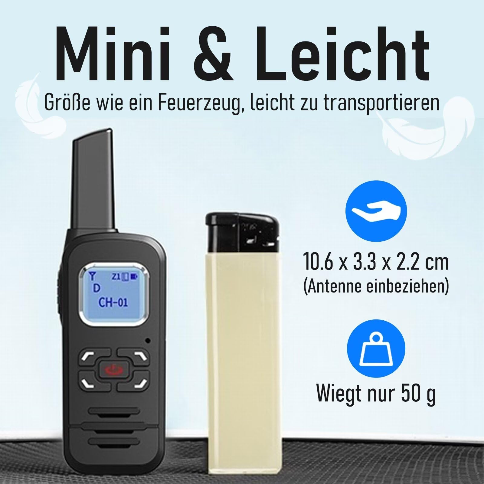 F-710 Funkgerät DMR Digital/Analog Dual-Mode Mini Walkie Talkie | mit LCD, PC-programmierbar,1450mAh USB-C,61g Leicht Tragbar Funkgeräte für Restaurant Sicherheit Reisen Outdoor, 1 Stück
