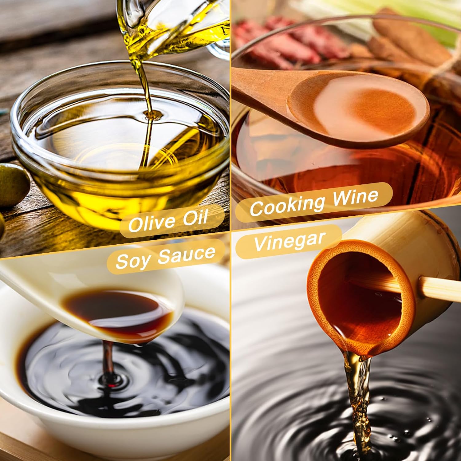 Olive Oil Dispenser Bottle, 1 Pcs Glass Oil and Vinegar Dispenser Set with 2 Stainless Steel Pourers, 2 Labels,1 Brush and 1 Funnel Oil Bottles for Kitchen (17oz/500ml)