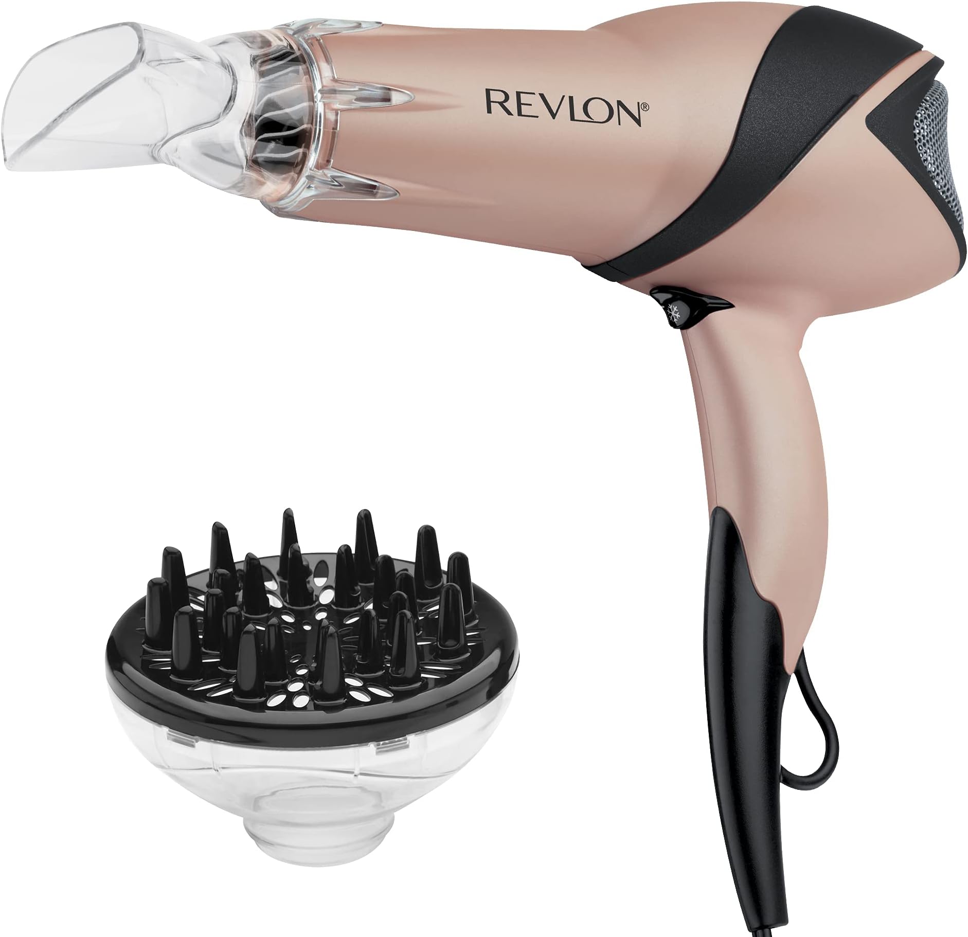 REVLON Infrared Hair Dryer | 1875 Watts of Maximum Shine, Softness and Control, (Rose Gold)