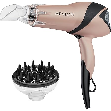 REVLON 1875 Watts Infrared Heat Hair Dryer for Max Drying Power, Rose Gold