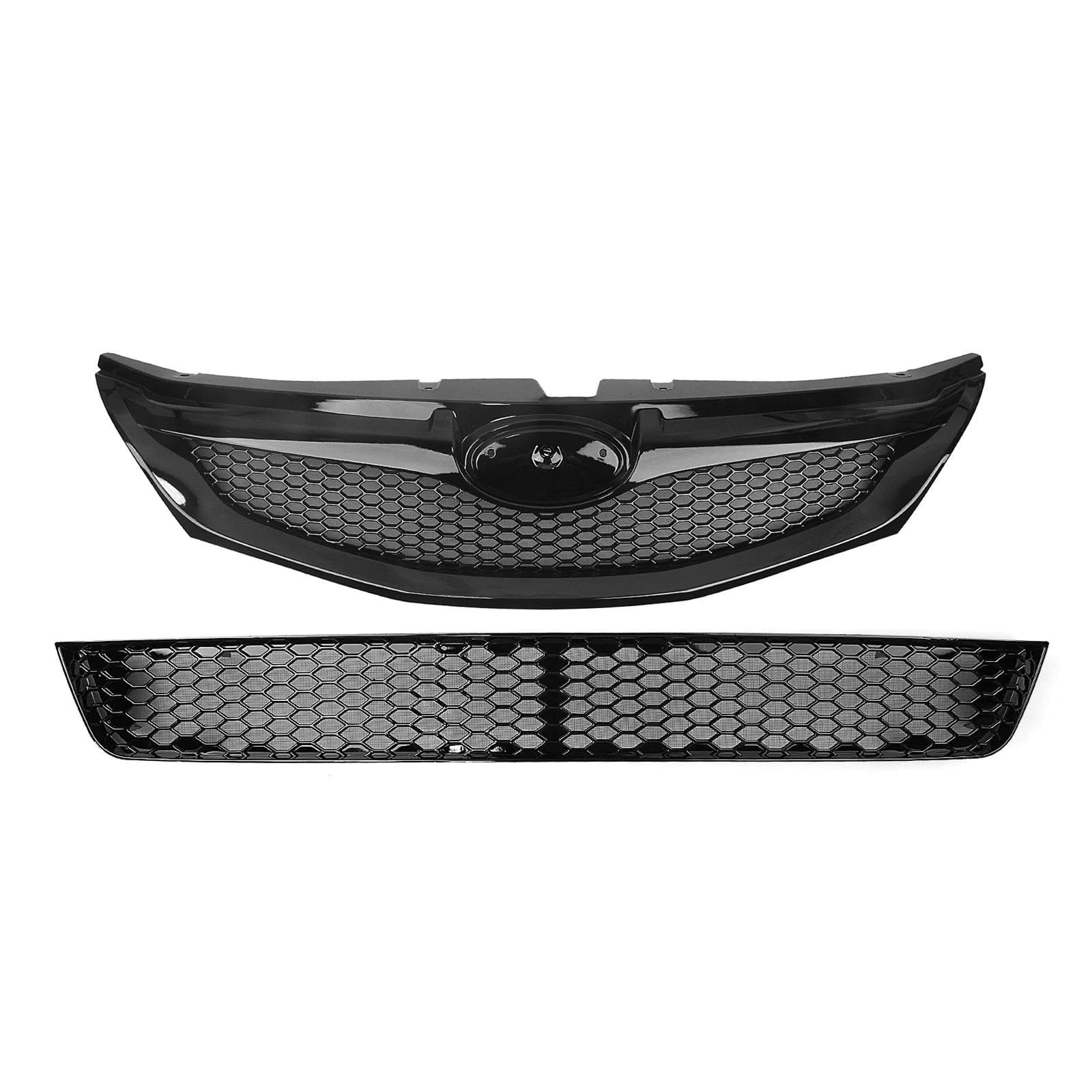 Per Subaru Per Impreza WRX STI 10th 2008-2011 Griglia Anteriore Superiore E Inferiore A Maglie(Glossy Black)