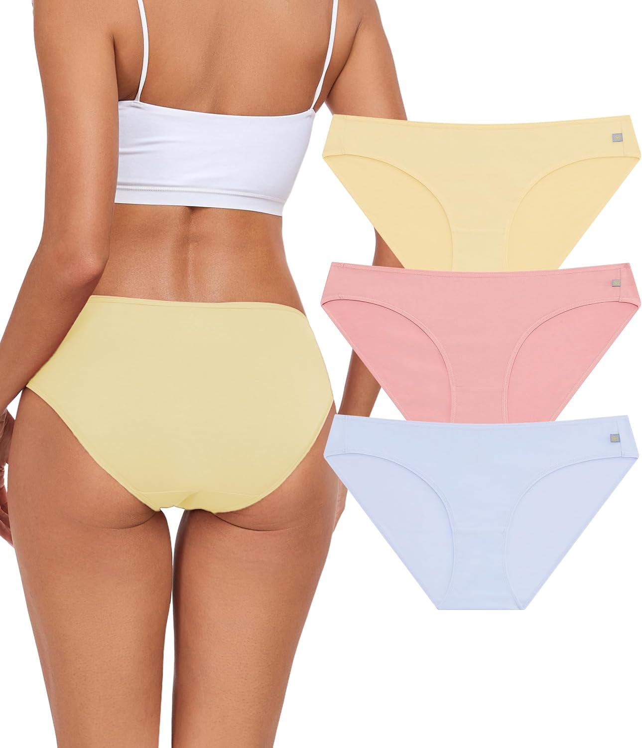 ANLIQI Women's Cotton Underwear Bikini Panties for Women Pack Moisture Wicking Soft Breathable Undies Stretch Hipster S-3XL