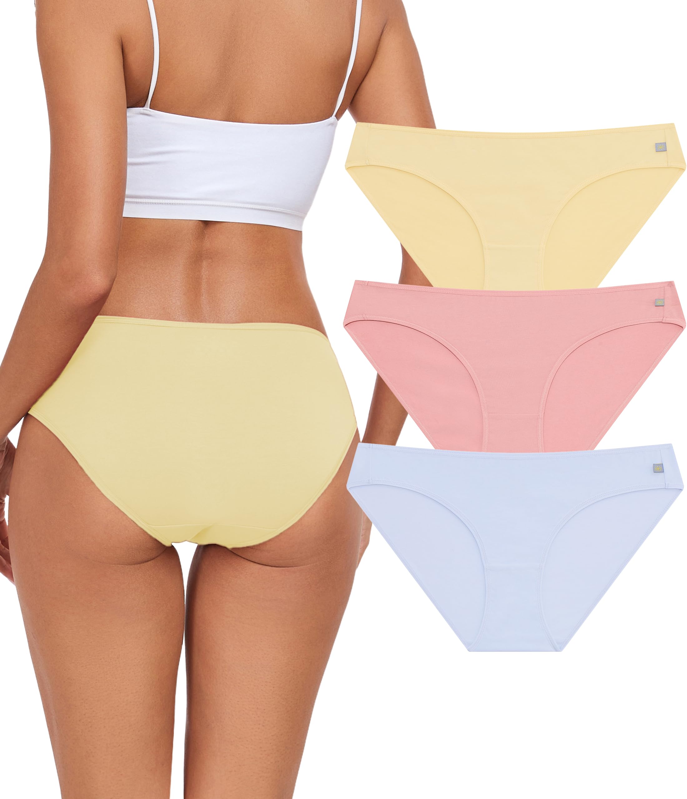 EA'S SECRET Unterhosen Damen Baumwolle Mehrpack Hipster Atmungsaktive unterwäsche Damen Basic Bequem Bikini Panties