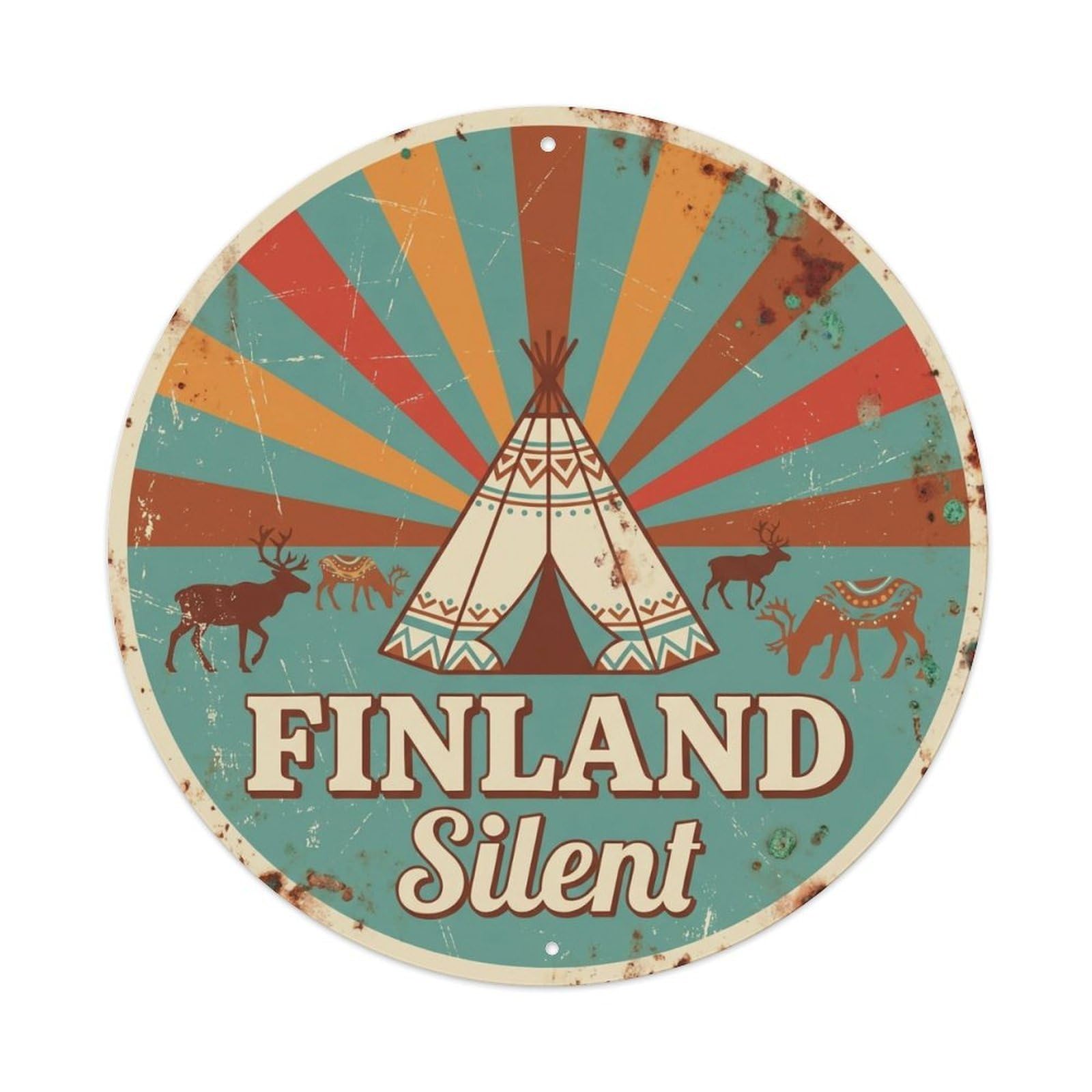 Vintage Travel Finland Traditional Metal Tin Sign