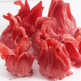 US Snacks Candied Dried Hibiscus Flowers, Dehydrated Hibiscus Bite Snack, Edible Hibiscus Flowers 1 Pound